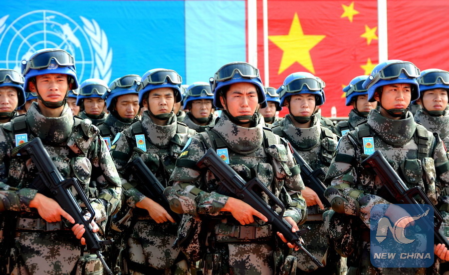 (150529)-- KHARTOUM, May 29, 2015(xinhua)-- Members of China's peacekeeping infantry battalion stand in formation for inspection by representatives of the Untied Nations at their camp in South Sudan on May 26, 2015. This year marks the 25th anniversary of China's first participation in United nations peacekeeping missions. The two and half decades have witnessed China's diligence in fulfilling its international responsibilities. (Xinhua/Li Ziheng)(azp)